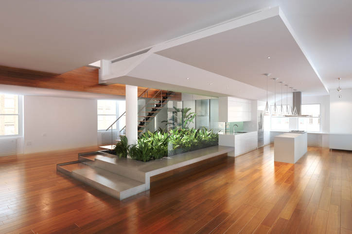 hardwood flooring in living area